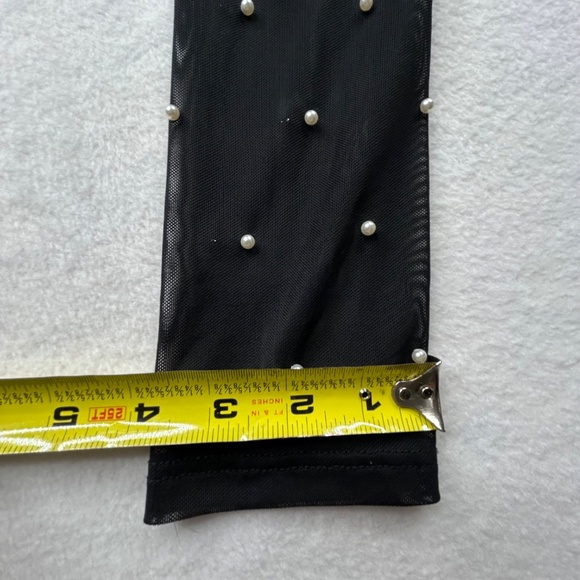 Free Kisses Women Large Black Pearl Mesh Sheer Cover-Up Long Sleeve - Picture 9 of 12